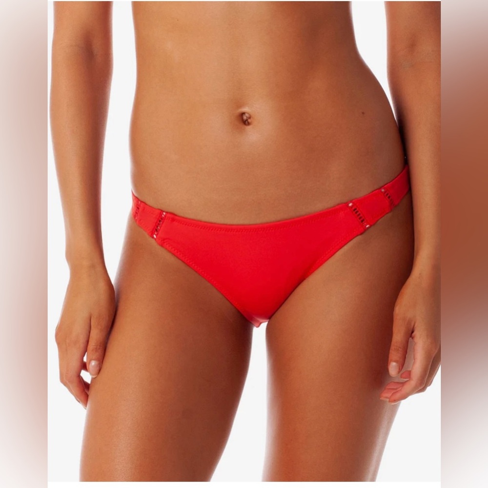 Rhythm My Cheeky Red Bikini Bottom Size L NWT